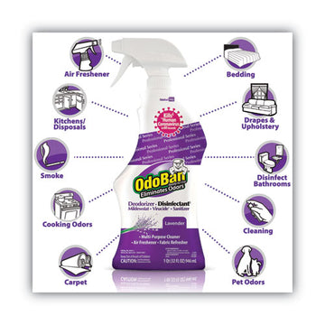 OdoBan® Rtu Odor Eliminator And Disinfectant, Lavender, 32 Oz Spray Bottle, 12-carton freeshipping - TVN Wholesale